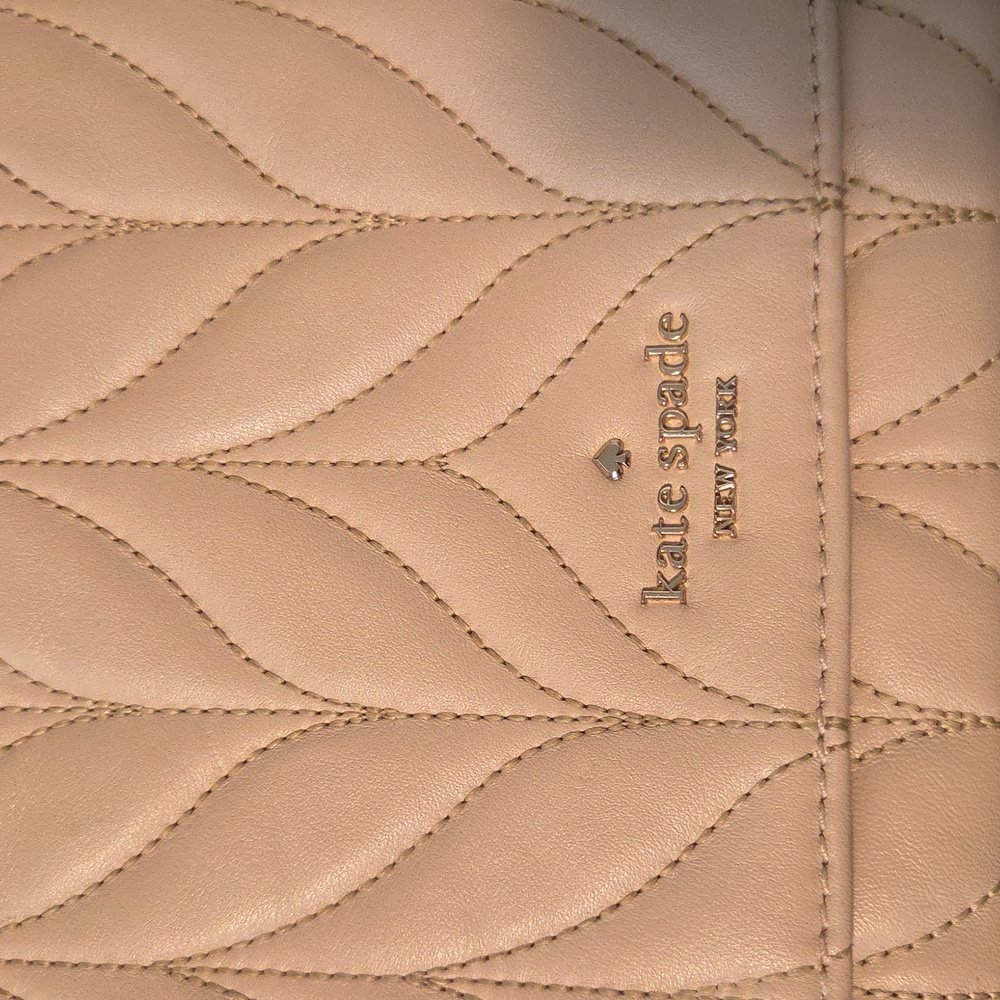 Kate Spade Beige Quilted Crossbody Shoulder Convertible Bag with Chain Strap - Picture 13 of 13